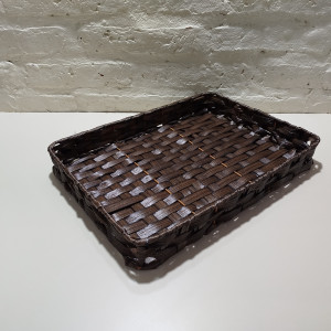 bandeja rectangular tejida plastica grande 38x28x5cm