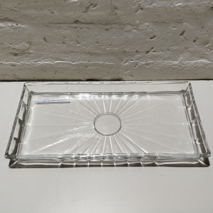 bandeja vidrio rectangular rayas 28x14