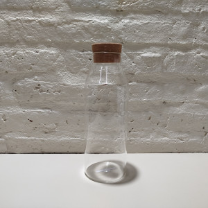 botella vidrio liso tapa corcho 1200ml 6x9x25