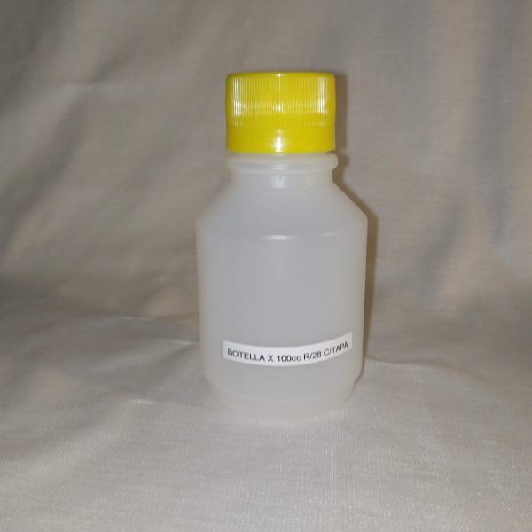 BOTELLA x100ML PEAD CON TAPA PRECINTO R27