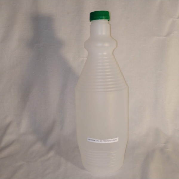 BOTELLA x1L PEAD CON TAPA R27 SIN PRECINTO