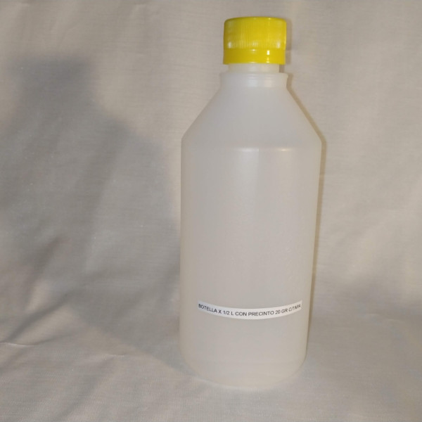 BOTELLA x500ML PEAD CON TAPA PRECINTO R27