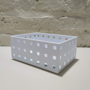 cajon acrilico blanco apilable 14x11x6cm
