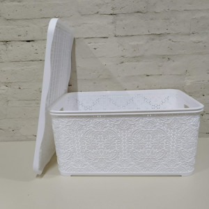 canasto con tapa labrado 20l 42x30x20cm