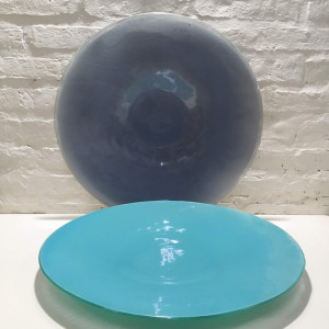 centro de mesa circular grande 48cm gris