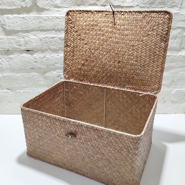 CESTA CON TAPA RECTANGULR 35X25X18