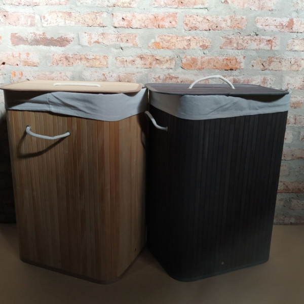CESTO BAMBU PLEGABLE TAPA RECTANGULAR 40x30x60