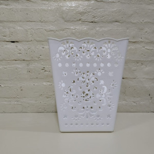 cesto cuadrado blanco 22x27 cm