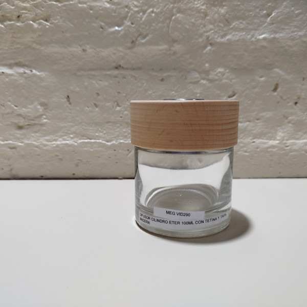 DIFUSOR CILINDRO ETER 100ML CON TETINA Y TAPA MADERA