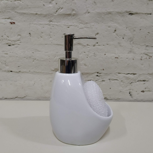 DISPENSER DETERGENTE ESPONJA BLANCO
