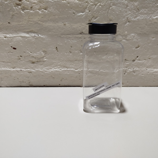 ESPECIERO CUADRADO 280ML PET TAPA DOSIFICADORA