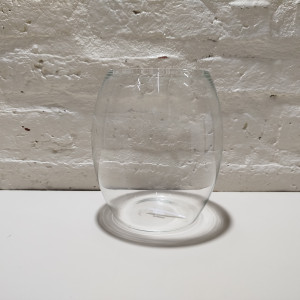 florero panzon de vidrio 14x15cm