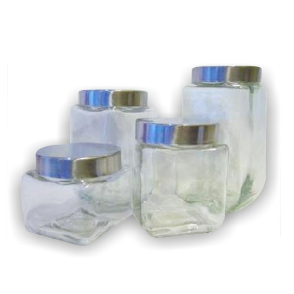 FRASCO CUADRADO TAPA ACERO 11 CM 700CC