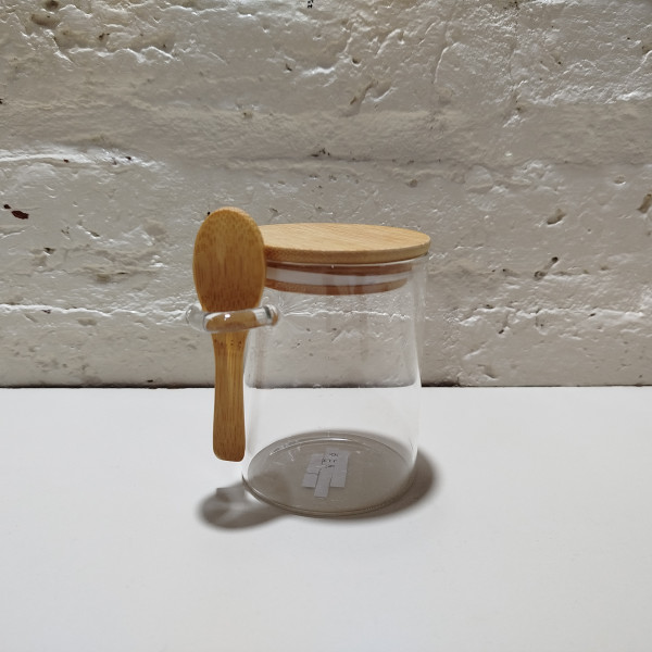 FRASCO TAPA Y CUCHARA BAMBU 150ML X9CM