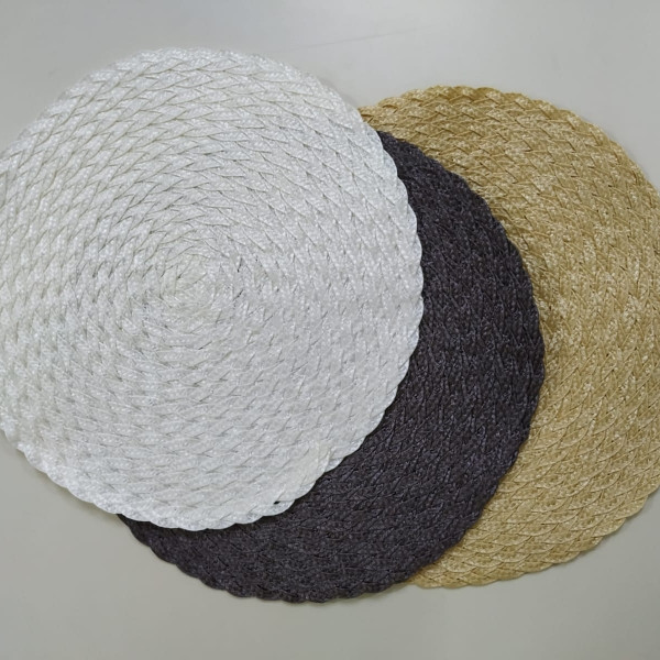 INDIVIDUAL REDONDO TEJIDO BLANCO