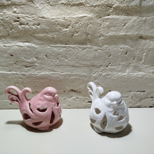 paloma ceramica calada rosa