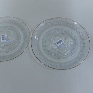 plato labrado borde dorado medio 25cm