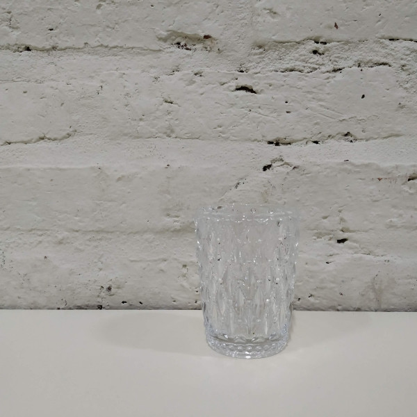 PORTAVELA LABRADO VASO ROMBOS CRISTAL 7X9CM