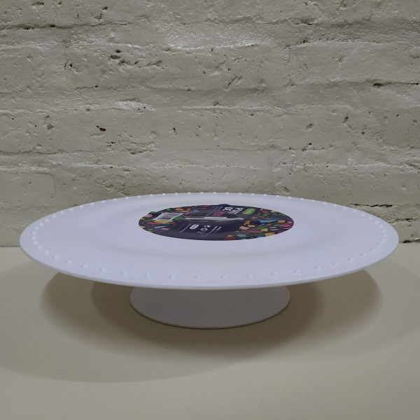 POSATORTA PLASTICO 32CM BLANCO