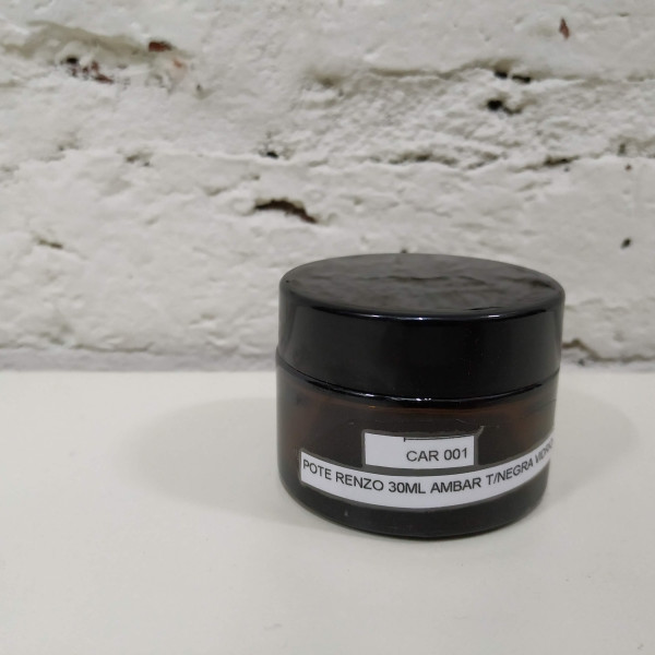 POTE RENZO 30ML AMBAR T/NEGRA VIDRIO