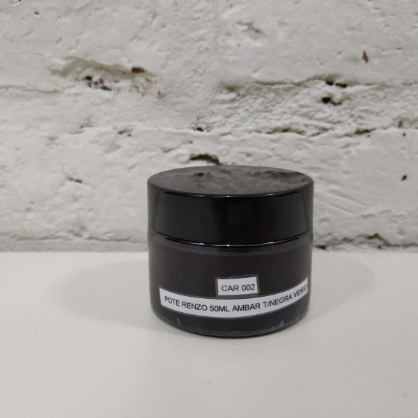 POTE RENZO 50ML AMBAR T/NEGRA VIDRIO