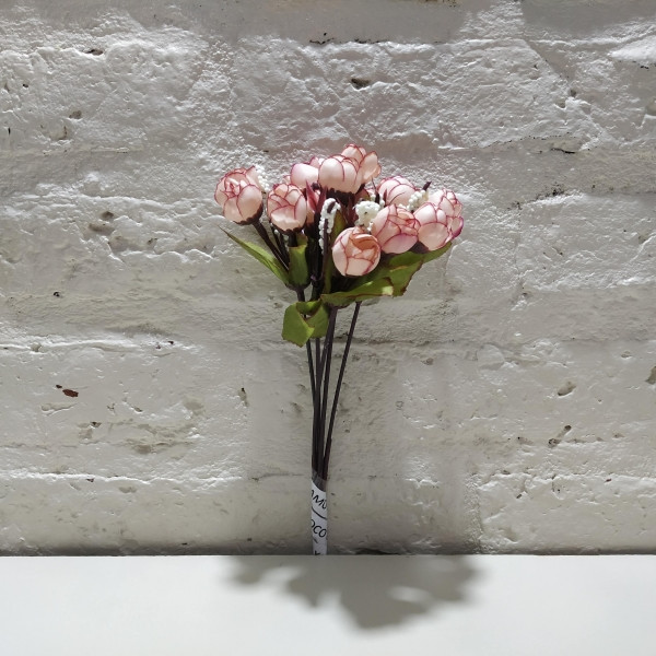 RAMO ROCOCO MINI X5 22CM ROSA ANTIGUO