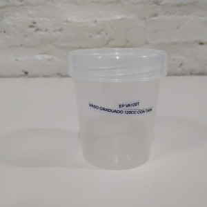 vaso graduado x 120cc con tapa