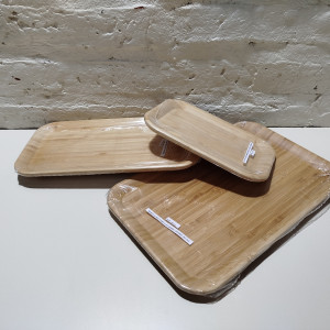 bandeja rectangular bambu media 25x14x2cm
