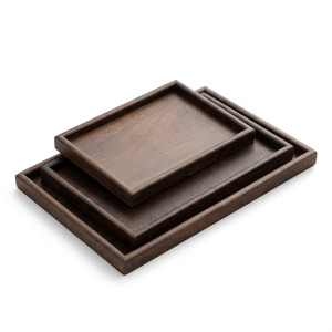 bandeja madera rectangular 33x12x4cm dorado