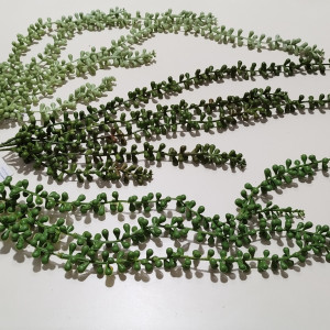 caida cuentas rosario 70cm 5 tiras verde claro