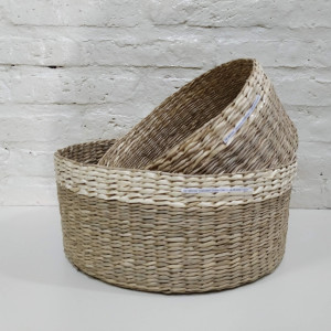 canasto tejido circular mediano 30x12