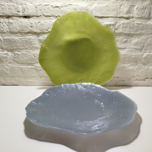 centro de mesa irregular 38cm gris