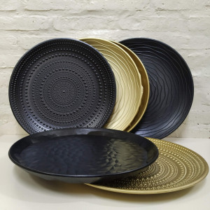 centro madera lineas 40cm dorado