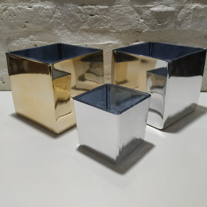 cubo metalizado 12x12cm plata