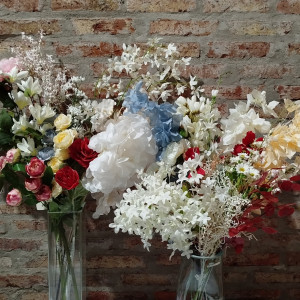 vara poppy x 4 con pimpollo blanco