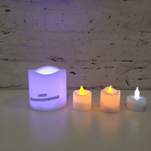 vela led blanca 8 x 8 multicolor