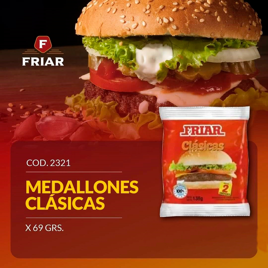 HAMBURGUESA MEDALLON CLASICA (30 X 2 X 69 GR C/U), Congelados Don Esteban, Santa Isabel