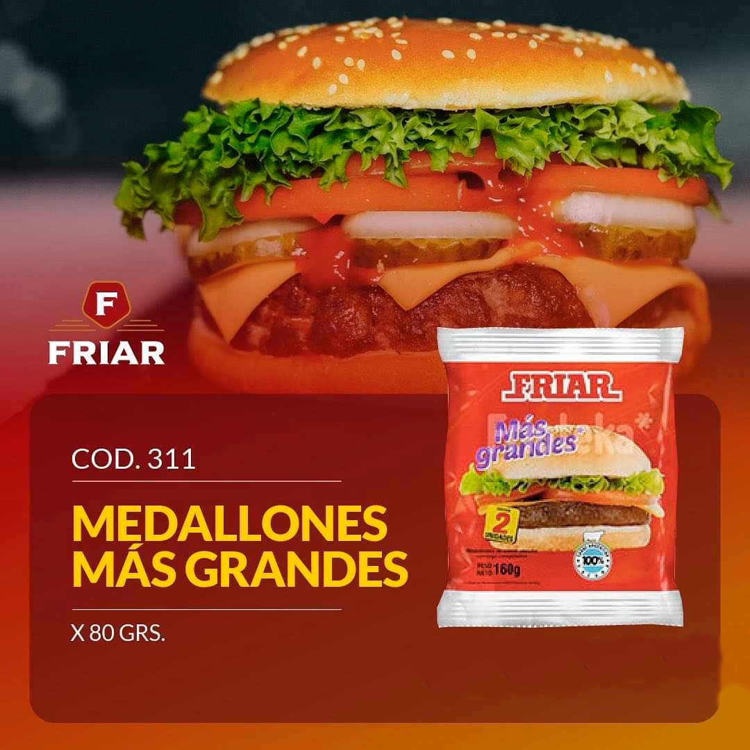 HAMBURGUESA MEDALLON MAS GRANDE (30 X 2 X 80 GR C/U), Congelados Don Esteban, Santa Isabel