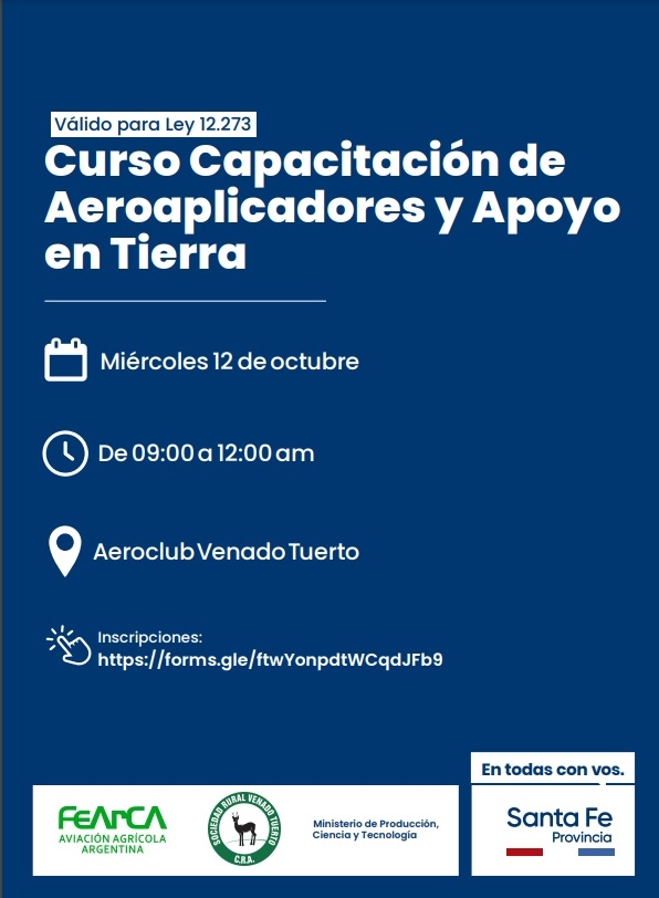 Curso capacitaciÃ³n de aeroaplicadores y apoyo en tierra, CIASFE4 COLEGIO DE INGENIEROS AGRONOMOS DE LA 4TA CIRC., venado tuerto