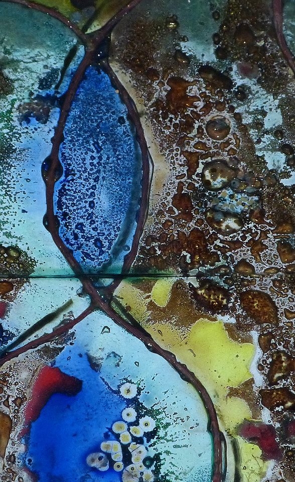 TECNICA MIXTA - VITRAUX PLOMO , Molina Biole, VENADO TUERTO