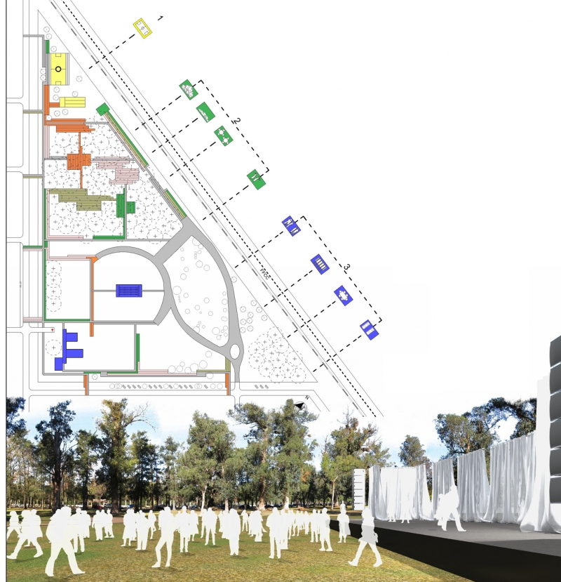 PARQUE CARLOTA JOUBIN - CONCURSO, Arquitecto Mauricio Pedra - Construcciones MP, venado tuerto